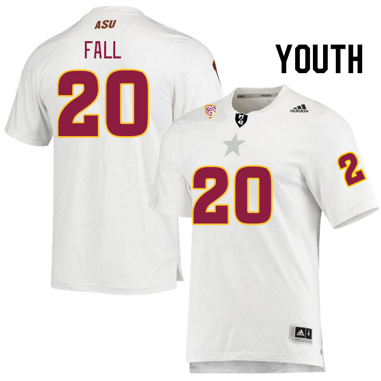 Youth #20 Adama Fall Arizona State Sun Devils College Football Jerseys Stitched Sale-White